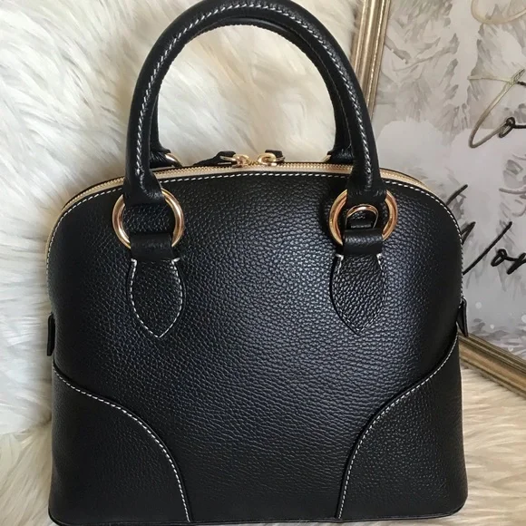 Dooney & Bourke black lucca leather satchel - Picture 2 of 12